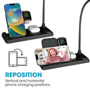 OttLite LED Desk Light With Multi-Device Charging Station, Black
