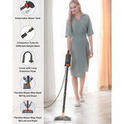 Leemone HelpX Steam Mop, 13-in-1 Multi-Purpose Detachable Handheld Steamer, 17 Accessories, Large Capacity, Adjustable Height, LM-SteamMop