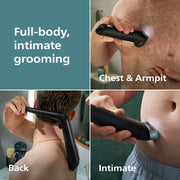 Philips Norelco Body Groomer 9000 Series Body Hair Trimmer and Shaver System with UV Cube Sanitizer, Adjustable Back Attachment, Showerproof BG9480/50