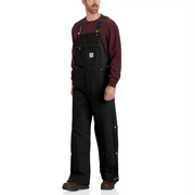 Carhartt 106672-BLK Firm Duck Loose-Fit Insulated Bib Overalls for Men - Black - M - Tall