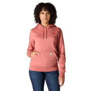 Carhartt Women's Iconic Clarksburg Logo Athletic Sweatshirt, Dusty Cedar Heather, Medium, 102791-RD0