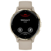 Garmin 010-02785-02 Venu 3S Soft Gold Stainless Steel Bezel 1.2-Inch AMOLED Touchscreen Display Smart Watch with 41mm French Gray Case