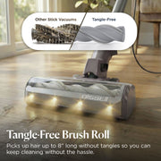 BISSELL PowerClean Corded Stick Vacuum with Tangle-Free Brush Roll, LED Headlights, 25-Foot Cord, Gray, 4221