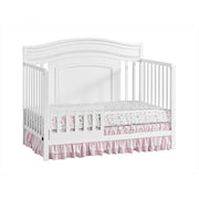 Oxford Baby Luella 4-in-1 Convertible Crib, White, Solid Pine Wood, Adjustable Mattress Heights, Beaded Headboard