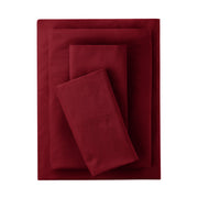 Mainstays MS9305771522-A4 4-Piece 300 Thread Count Luscious Merlot CVC Cotton Blend King Bed Sheet Set, Red