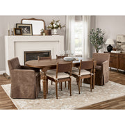 My Texas House Adler Extended Oval Dining Table with 12-Inch Removable Leaf, Provincial Brown, Seats 6