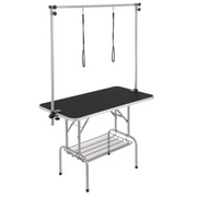 VEVOR GT-202H Pet Grooming Table Two Arms with Clamp, 46'' Dog Grooming Station, Foldable Pets Grooming Stand for Medium and Small Dogs, Free No Sit Haunch Holder with Grooming Loop, Bearing 330lbs