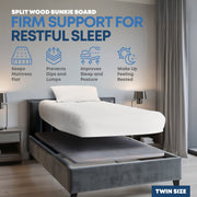 Continental Sleep BSva-33 Premium 38mm Split Wood Bunkie Board Twin Size Bed Support 2-Piece Under Mattress
