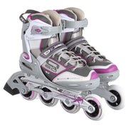 Roller Derby Aerio Q-60 Women's Inline Skates, Purple, Size 8, Aluminum Tri-Coil Frame, 80mm Elite Speed Wheels, Bevo Gold 7 Bearings