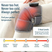 FORTHiQ Red+ Knee Massager with Dual-Wavelength Red Light Therapy, Heat and Vibration, Cordless Adjustable Brace, Gray, FQ-850