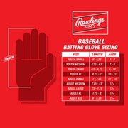 Rawlings Youth Clout Baseball Batting Gloves, Black/Black, X-Large, R00703864