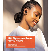 JBL Live Pro 2 True Wireless Noise Cancelling Earbuds, Blue, 40 Hours Playback, 6 Microphones, IPX5 Water Resistant