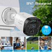 OOSSXX 4-Camera 5MP Wired Home Security Camera System, HD-Analog DVR, IP67 Waterproof Outdoor Cameras, 1TB Hard Drive