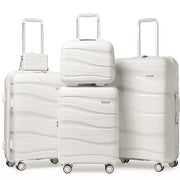 Melalenia Melalenia-1906 Luggage Set Expandable Carry-on Suitcase with Spinner Wheels Hardside 5PCS Set with TSA