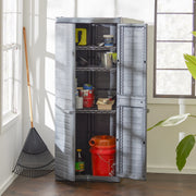 Gracious Living MaxIt Small 2-Shelf Lockable Base Cabinet, Adjustable Metal Shelves, Heavy Duty Grey Storage Organizer for Garage, Basement, Workshop, 91048-ONLINE