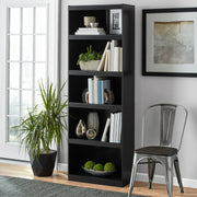 Mainstays Framed 5-Shelf Bookcase with Adjustable Shelves, True Black Oak Finish