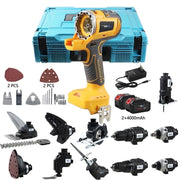 NEWONE 18V Cordless Power Tool Combo Kit, 12-Tool Set with Brushless Motor, Dual 4.0Ah Batteries, Charger Included, Yellow