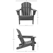Westintrends WWT00024 Outdoor Folding HDPE Adirondack Chair, Gray
