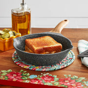 The Pioneer Woman PWS442769314396 Prairie Signature Cast Aluminum 8-Inch Fry Pan, Charcoal Speckle