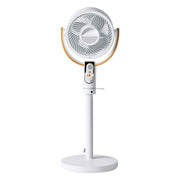 Better Homes & Gardens BH16036278940PE 8-Inch Air Circulator Pedestal Fan, Juliet Collection, White and Light Honey