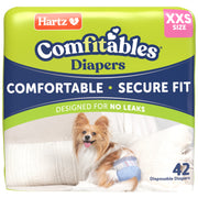 Hartz Disposable Dog Diapers, Size XXS, 42 Count, Adjustable Tail Hole, Velcro Fasteners, Pink and Blue