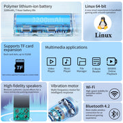 Anbernic RG 35XXPro Handheld Game Console, Linux System, 3.5-Inch IPS Display, Dual Joysticks, WiFi Bluetooth, Transparent Teal