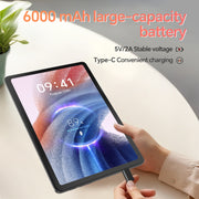 Doundy 10.1 Inch Android Tablet, Octa-Core Processor, 10GB RAM, 64GB Storage, Full HD IPS Display, Dual Cameras, Bluetooth 5.0, 6000mAh Battery, Gray
