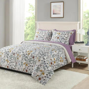 Mainstays 50734461 Bed-in-a-Bag Bedding Set Floral Purple Queen 7-Piece
