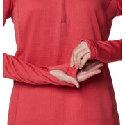 Columbia Park View Grid Fleece Long-Sleeve Half-Zip for Ladies - Daredevil - 1X