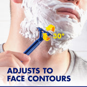 Gillette Sensor2 Plus Men's Disposable Razors, Twin Chromium-Coated Blades, Pivoting Head, Water-Activated Lubrastrip, Soft Ultragrip Handle, Light Blue, Pack of 21