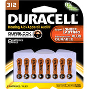 Duracell 4133366124 Hearing Aid Size 312 Batteries, 8 count