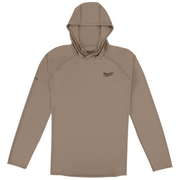 Milwaukee WORKSKIN Hooded Sun Shirt, Sandstone, Moisture-Wicking, UPF 50+ Protection, Lightweight Breathable Comfort, Long Sleeve, Size Small, M550N-S