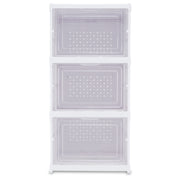 Mainstays 3-Tier Collapsible Shoe Organizer with Clear Panels and White Accents