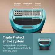 Philips Norelco Body Groomer 9000 Series Body Hair Trimmer and Shaver System with UV Cube Sanitizer, Adjustable Back Attachment, Showerproof BG9480/50