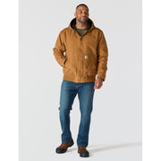 Carhartt Men's Washed Duck Insulated Active Jacket, Brown, X-Large Tall, Hooded, Loose Fit, 104050-BRNXLT