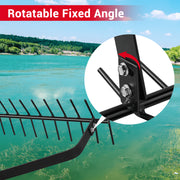 YOWPSY 32in Aquatic Weed Rake with 6.3in Steel Rod, 30ft Thick Rope and Net for Lake and Pond Landscaping