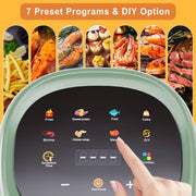 Bluebow 5 Quart Air Fryer with 360 Viewing Glass Pot, Green