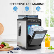 Havato Countertop Ice Maker, Portable Bullet Ice Machine, Adjustable Ice Cube Size, 26 lb Daily Output, Self-Cleaning, Quiet Operation, Black, 12u-1