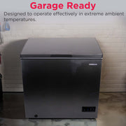 Frigidaire EFRF5013 Chest Freezer, 5.0 Cu. Ft. Capacity, Manual Defrost, External Adjustable Thermostat, Black Granite Finish, Removable Wire Basket