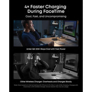 Famous Tech Shop 25W Qi2 3-in-1 Magnetic Wireless Charging Station with Smart Display and TEC Cooling Fan for iPhone Apple Watch AirPods, JJT-970