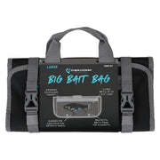Evolution Outdoor Big Bait Bag, Roll-Up Soft Tackle Bag with Durable Tarpaulin, Four Clear Gusseted Pockets, Weep Holes, Black and Gray, 14in x 29.5in, 31059-EV