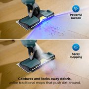 Shark VACMOP Reveal Cordless Hard Floor Cleaner Vacuum and Spray Mop with Dirt-Reveal Illumination, 4 Disposable Pads, 12oz Pet Multi-Surface Cleaning Solution, VM401