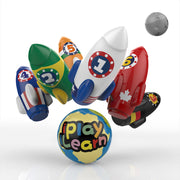 IPlay ILearn Rocket Bowling Set, Educational Foam Toy with 6 Numbered Pins and 2 Planet Balls, Safe Indoor Play, BWL-13