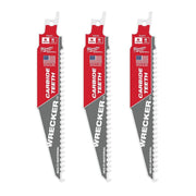 MILWAUKEE ELECTRIC TOOL. 48-00-5341 6in. 6 TPI The Wrecker with Carbide Teeth SawZall Blade 3PK