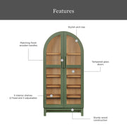 Better Homes & Gardens BHF336158813005 Juliet Arch Accent Cabinet, Deep Green Finish