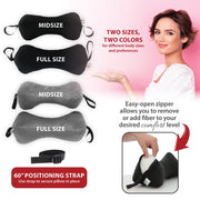 Core Products Sleep Log Bone Shaped Chiropractic Neck and Back Pillow, Adjustable Firmness, Black, 14 in x 7 in x 7 in, 60 in Strap, FIB-237