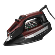 Sunbeam LED Iron, Ceramic Soleplate, 1700W, 6 LED Lights, Anti-Calcium System, 3-Way Auto Shut-Off, Burgundy