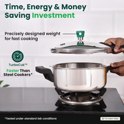 Indus Valley Triply Stainless Steel Outer Lid Pressure Pan 3.5 Litres | Also Use As Deep Fry Pan | Induction friendly | ISI-Certified, 3-Layer Body, 100% Pure & Toxin-free