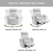 Soho Baby 81624424 Nottingham Manual Upholstered Glider Recliner Rocking Chair, Plush White