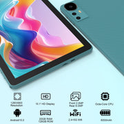 CUPEISI Android 15 Tablet PC, 10 Inch 1280x800 IPS HD Touchscreen, 20GB RAM, 128GB ROM, 2TB Expandable Storage, Quad-Core 2.0GHz Processor, Bluetooth Keyboard Mouse Stylus, WiFi 6, Bluetooth 5.0, CP31M